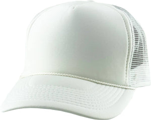 Classic Foam Front Trucker Hat: White