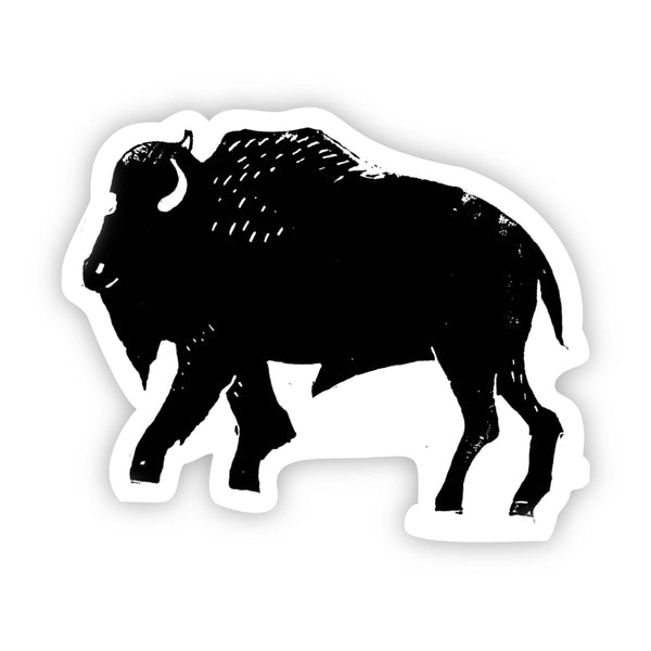 Buffalo Bison Nature Sticker (Black and White)