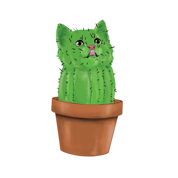 Cacti Cat Sticker